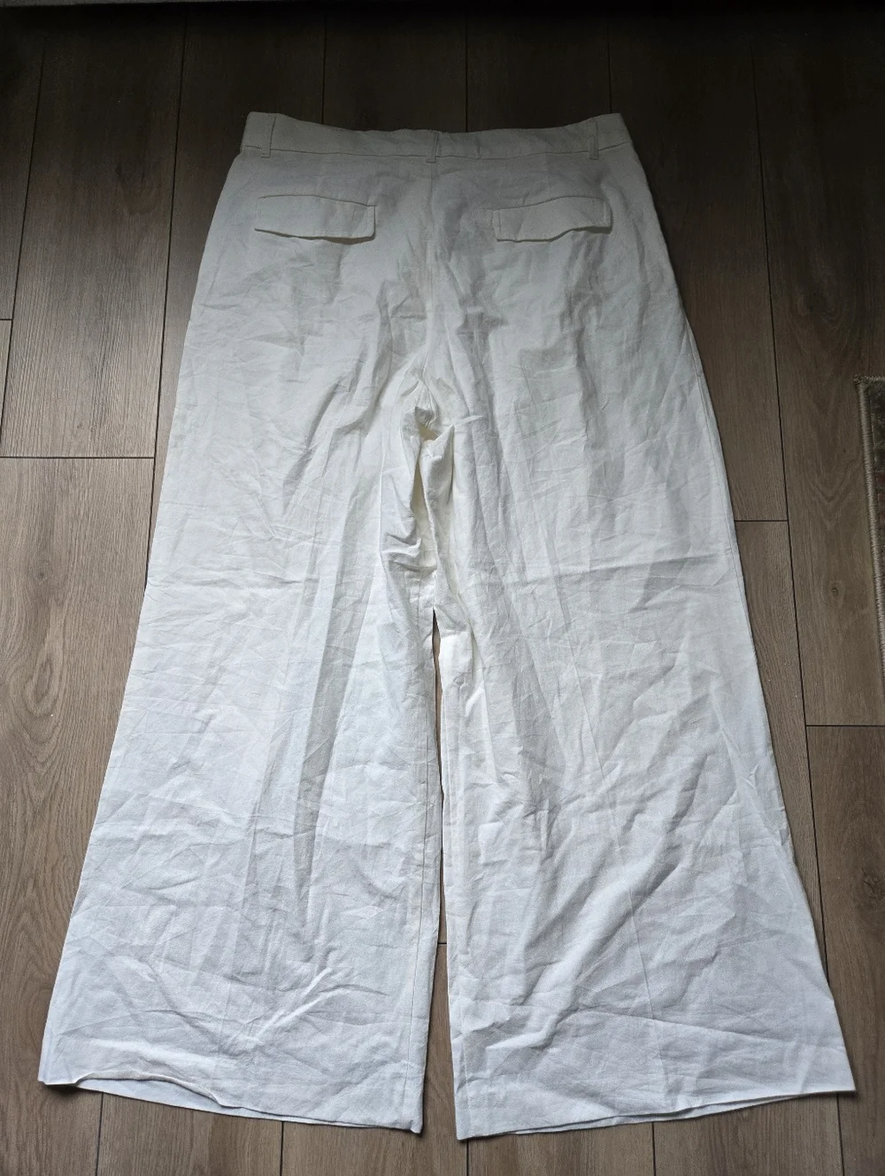 ZARA WIDE LEG COTTON AND LINEN BLEND PLEATED PANTS Size XXL - Picture 3 of 9